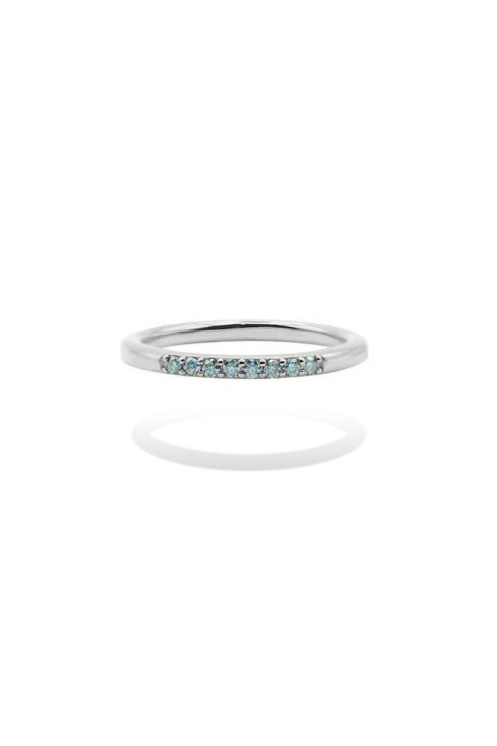 RECTA RING WITH GREEN MOISSANITE / グリーン モアサナイト レクタ リング K10/K18 (ホワイトゴールド)