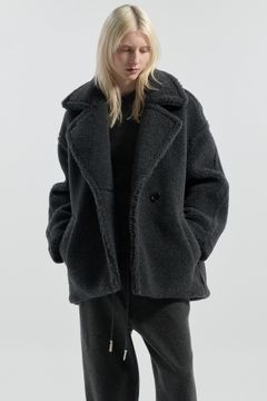 コクーン ミドル ボアコート (チャコールグレー) COCOON MID BOA COAT (Cgray) / 26AW