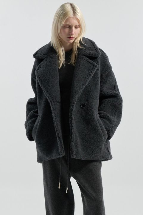 コクーン ミドル ボアコート (チャコールグレー) COCOON MID BOA COAT (Cgray) / 26AW