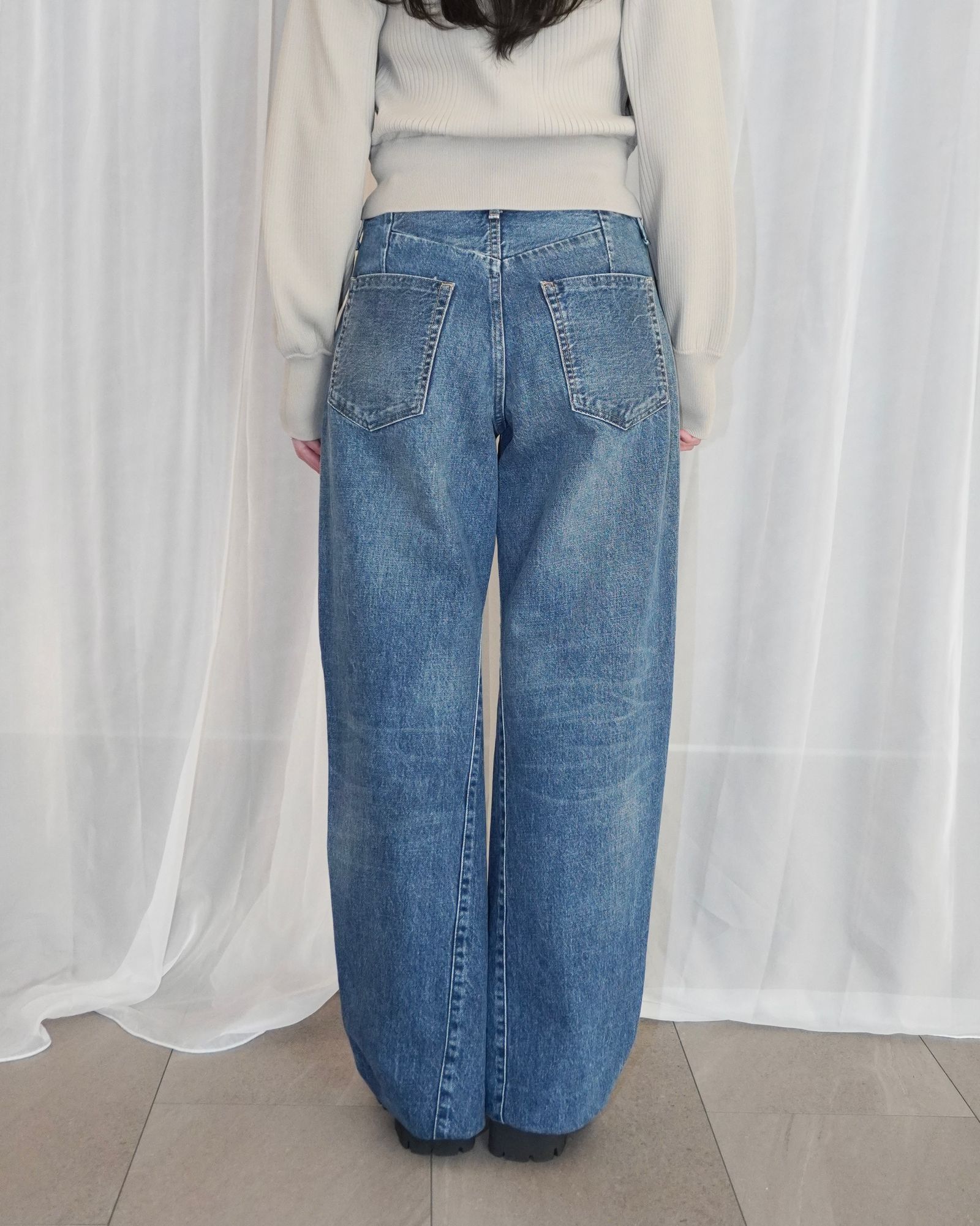 BOY JEAN TROUSERS (Vintage mid blue) / ボーイジーントラウザーデニム (ヴィンテージミディアムブルー) / レディース