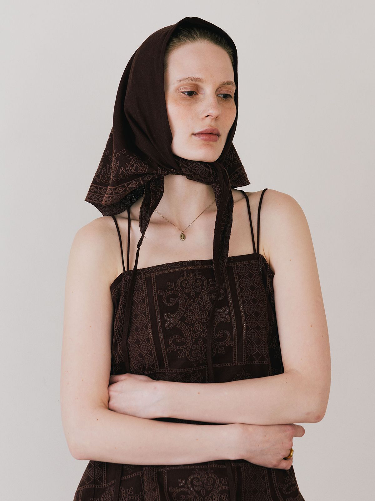 【25SS】CUTWORK LACE CAMI / カットワーク レースキャミソール (ブラウン)