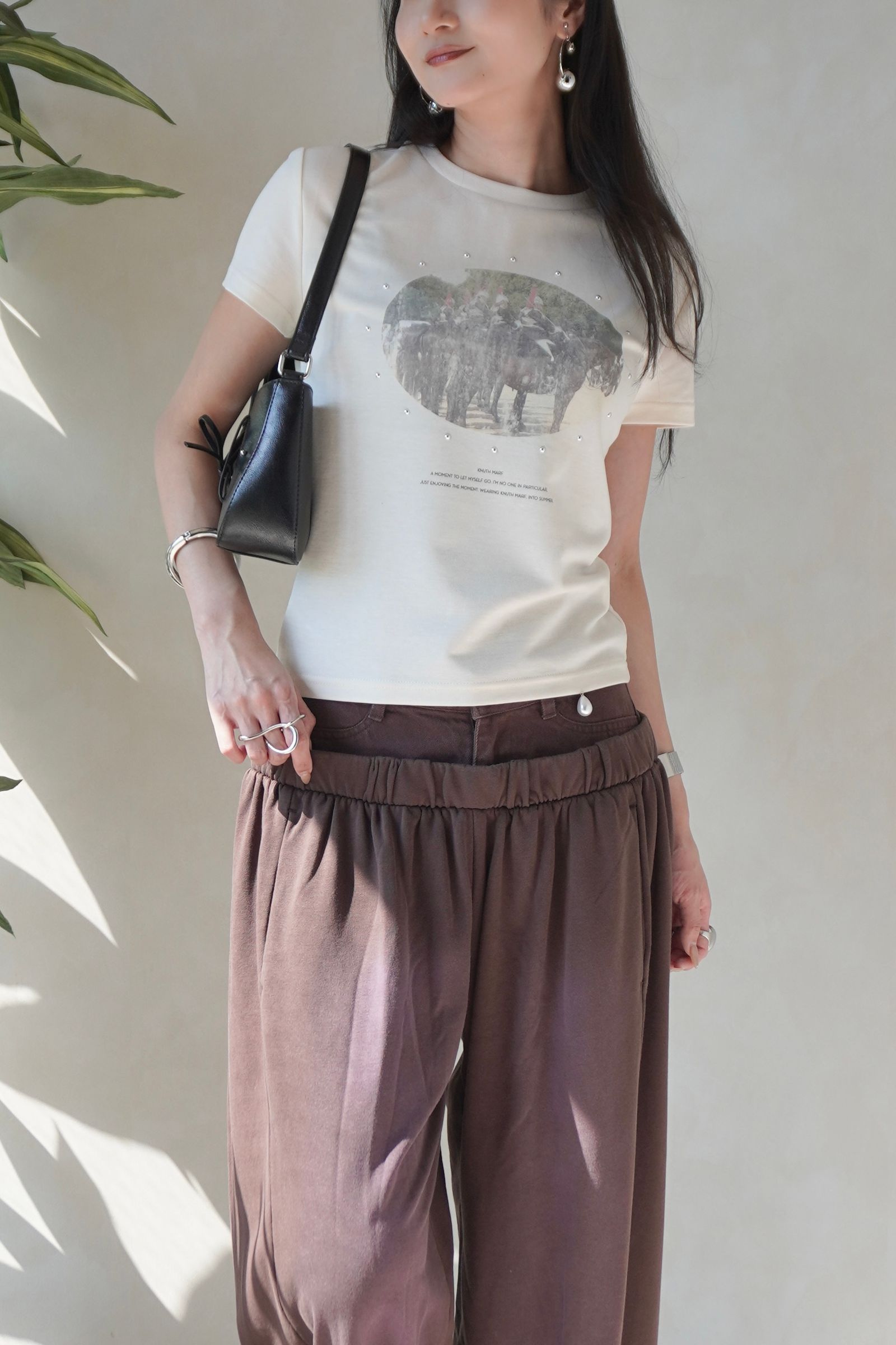 スタッズコンパクトTシャツ (アイボリー) studded compact tee (Ivory) /  26SS