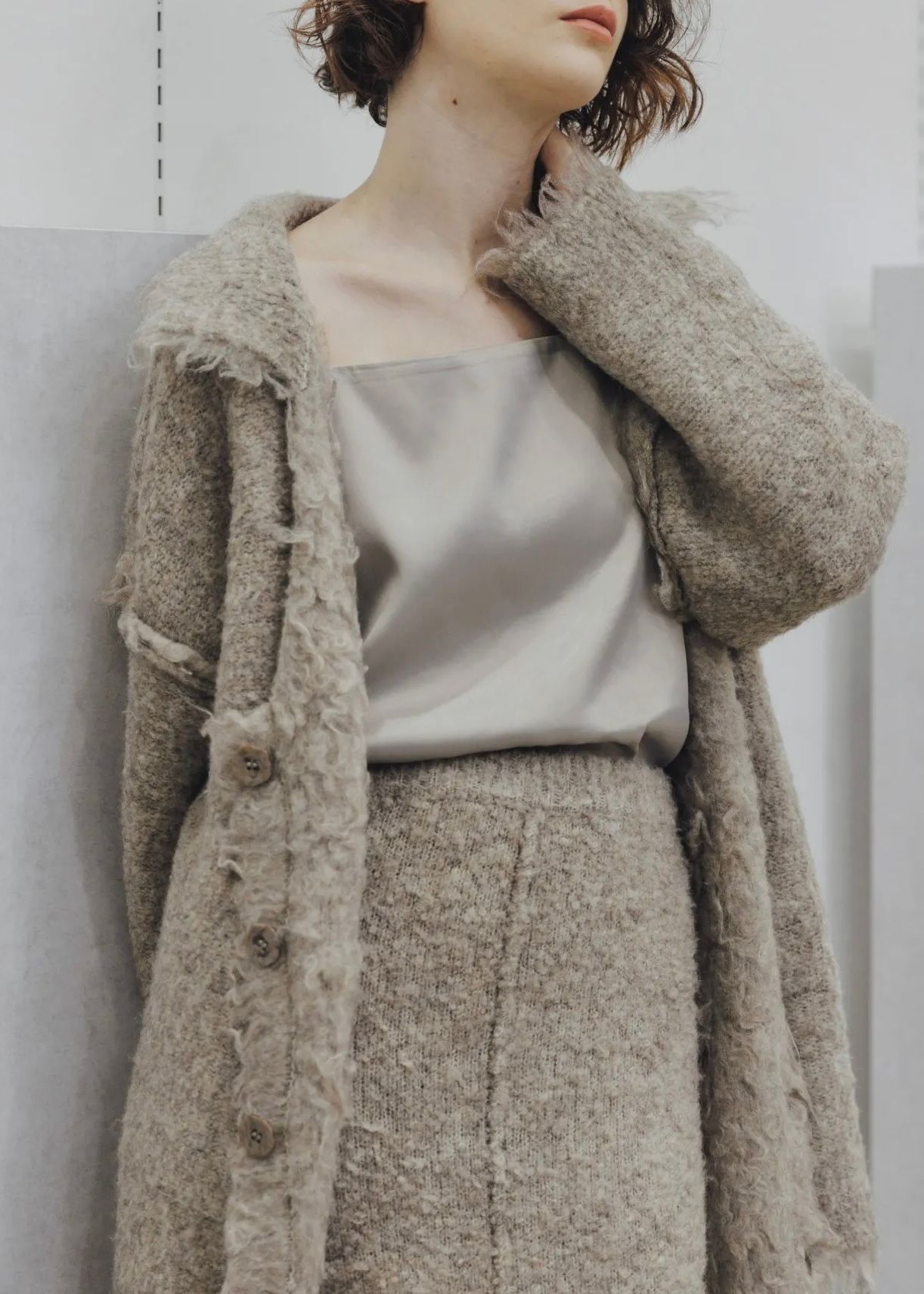 brushed lightly reversible knit cardigan / リバーシブルニットカーディガン (ミルクティー) / 25AW