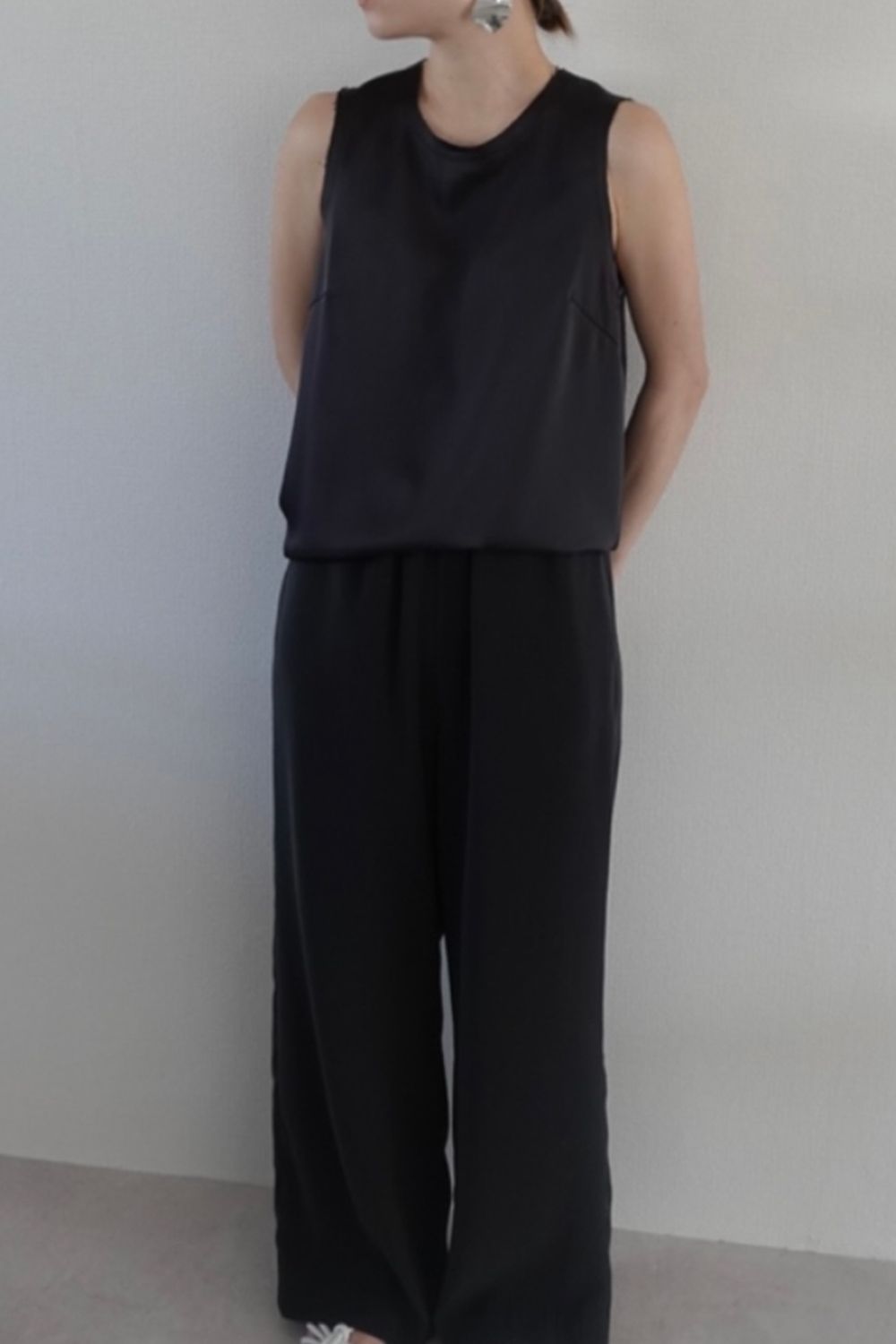 Satin Tanktop / サテンタンクトップ (ブラック)