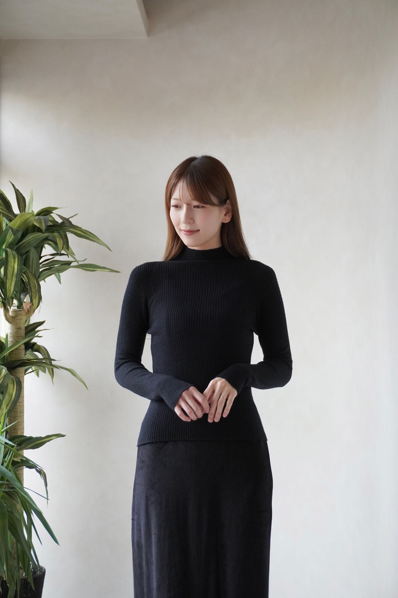 ホールガーメントニットトップス (ブラック) WHOLEGARMENT knit top (Black) / 26AW