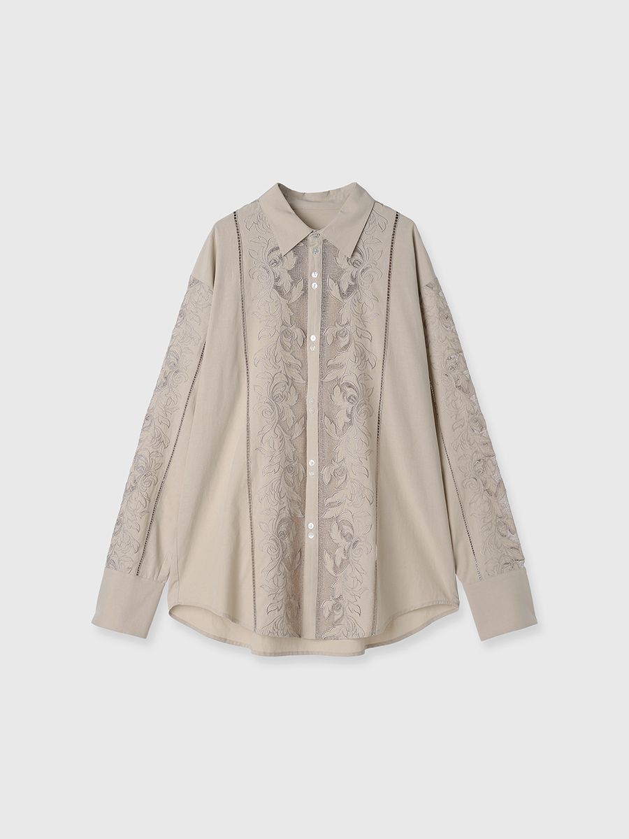 【25SS】EMBROIDERY SHIRTS / エンブロイダリー シャツ (ベージュ)