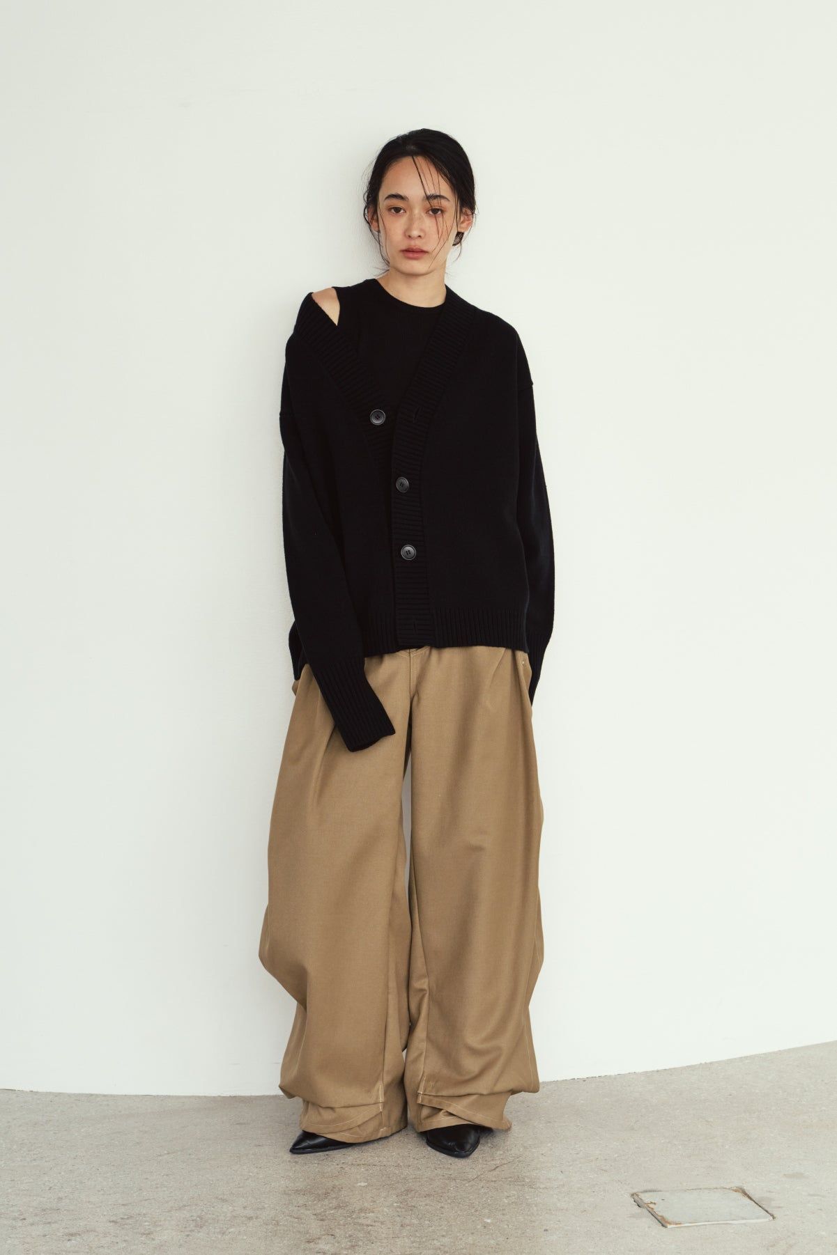 2ピース カーディガン (ブラック) 2-piece cardigan (Black) / 26AW