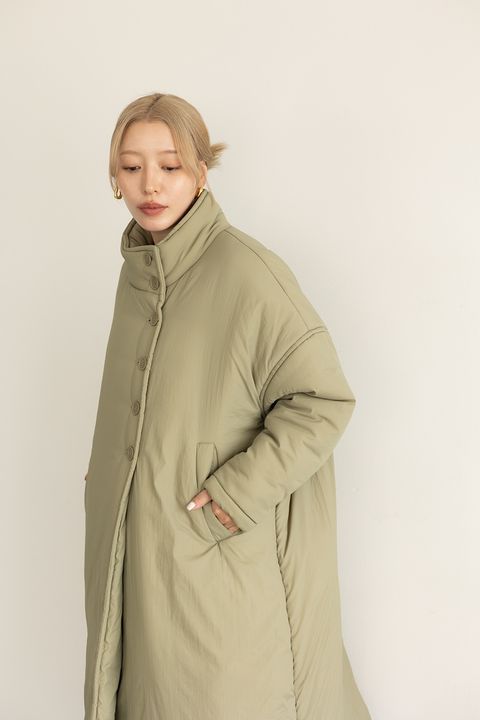 【25AW】Puffy Over Long Coat / パフィオーバーロングコート (オリーブ)