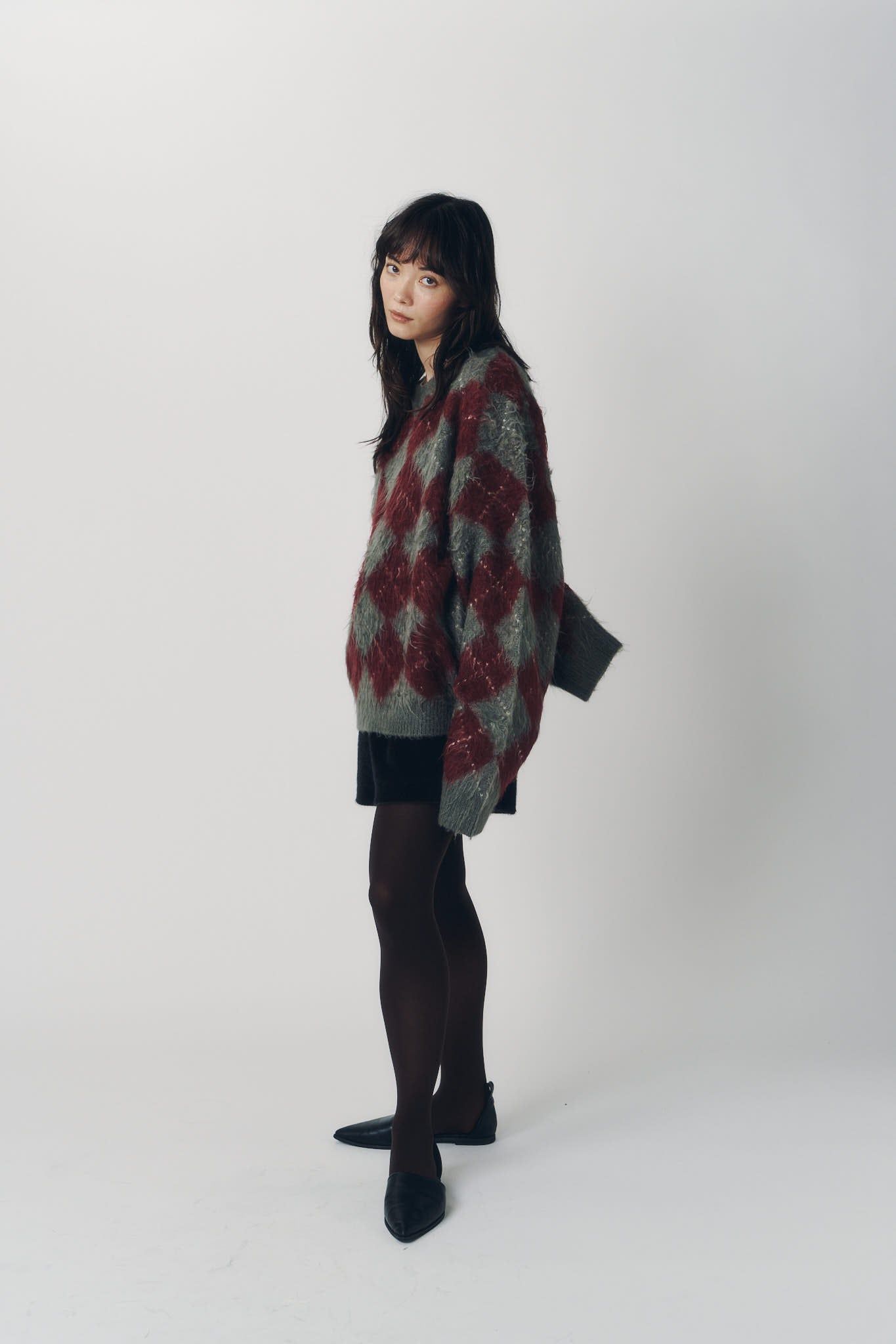 アーガイルニット (レッド) argyle knit(unisex) (Red) / 26AW