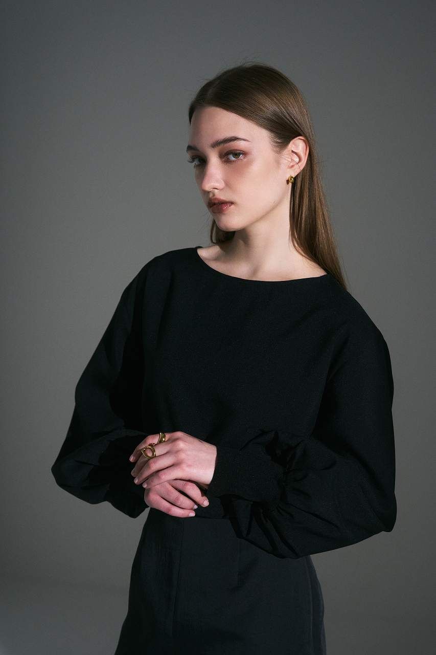 バックチュール シアーブラウス (ブラック) Sheer Tulle Blouse (Black) / 26AW *
