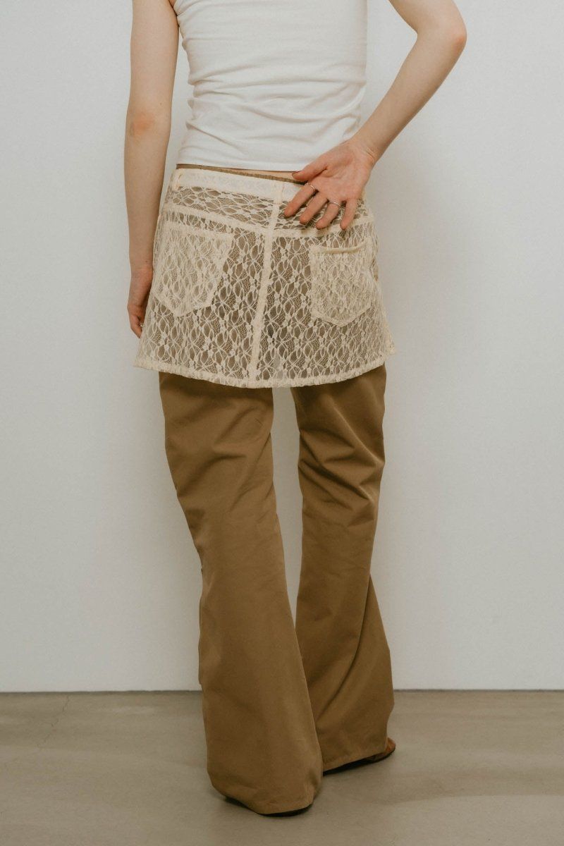 2piece zip flare pants / 2ピース ジップフレアパンツ (ベージュ) / 25SS