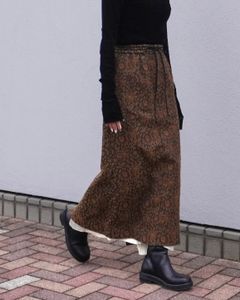 Adam jacquard long skirt / アダムジャカードロングスカート (ブラウン)