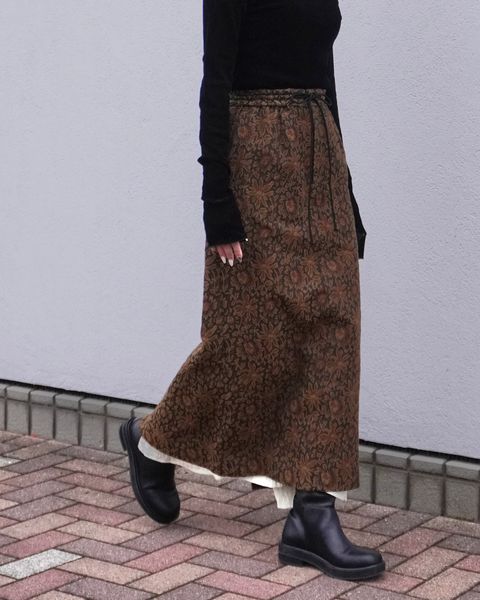 Adam jacquard long skirt / アダムジャカードロングスカート (ブラウン)