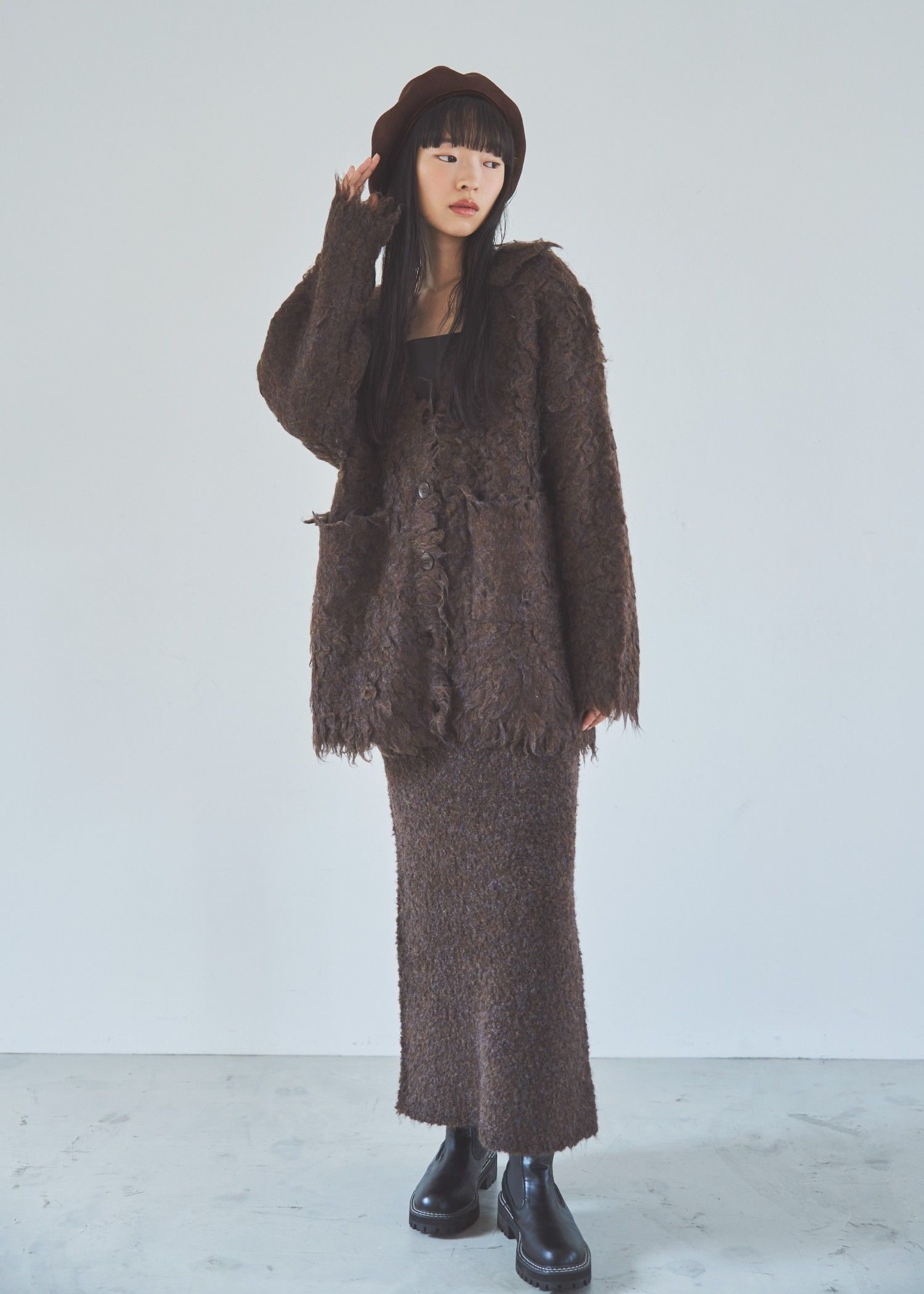 【MAISON Birth × WILLFULLY】VELWOOL LIGHT BERET / ベルウールライトベレー帽 (ブラウン) / 25AW /