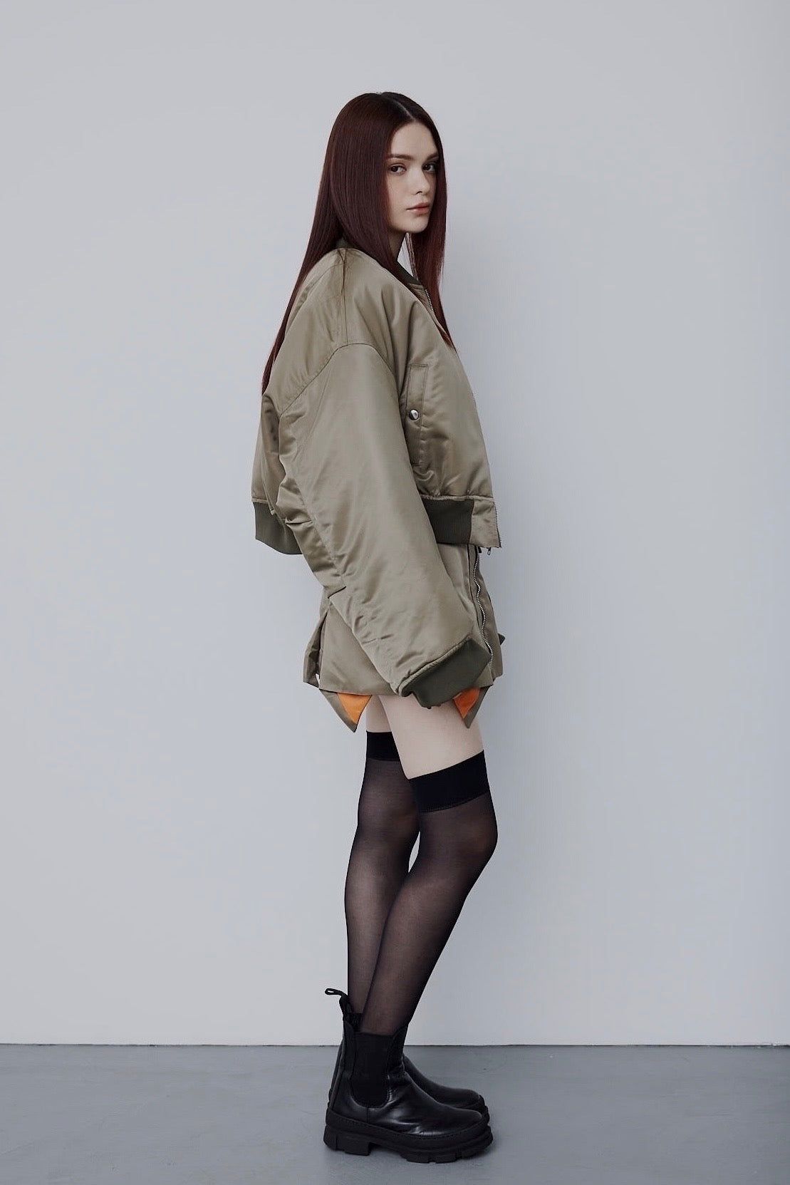 Nylon MA-1 skirt (カーキ)
