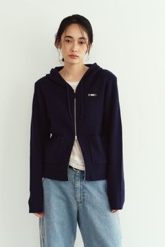 ニットパーカー (ネイビー) hooded knit parka (Navy) / 26AW