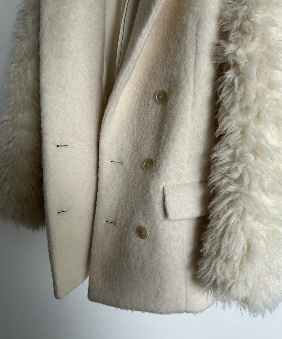 THINK FUR - 【25AW】Fur Sleeve Jacket (アイボリー) | Sir