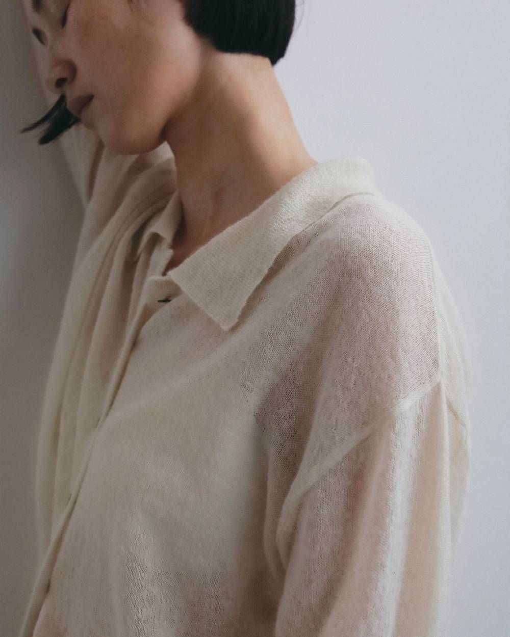 オーバーニットシャツ (アイボリー) Over Knit Shirts (Ivory) / 26AW 【6月29日まで期間限定予約】