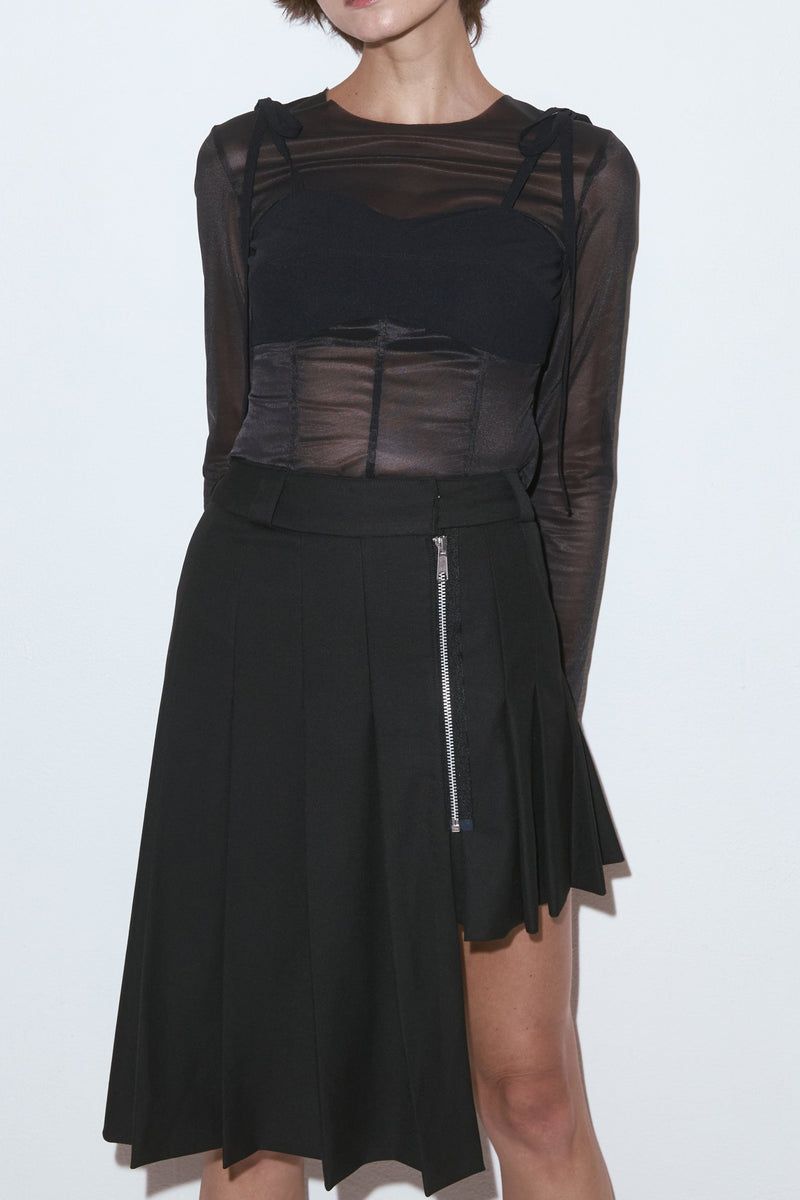 シアードッキングトップス (ブラック) Sheer docking top (Black)