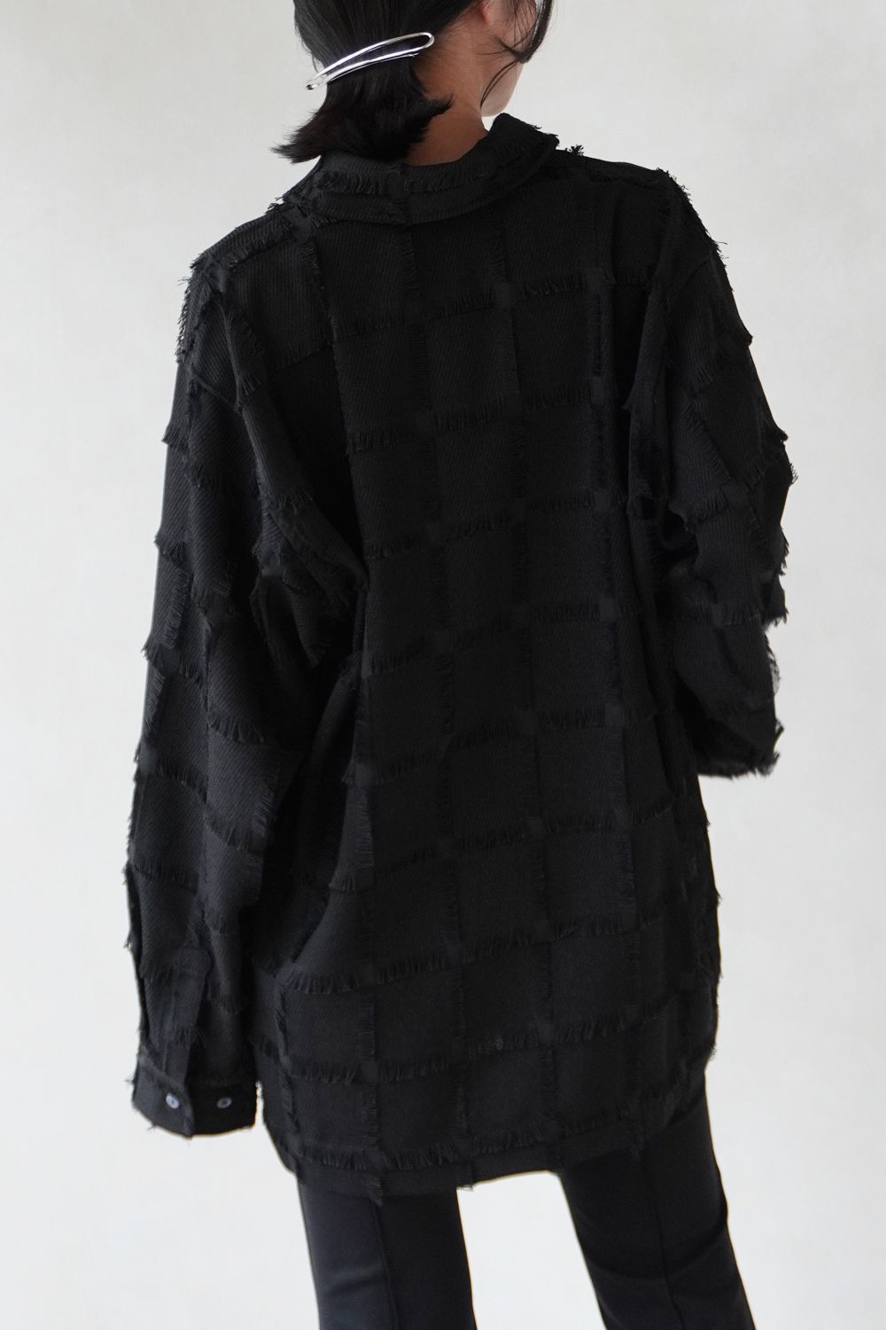 ブラウス シャツ fringe switching shirt(unisex) レディース メンズ Knuth Marf - fringe switching shirt / フリンジスイッチング