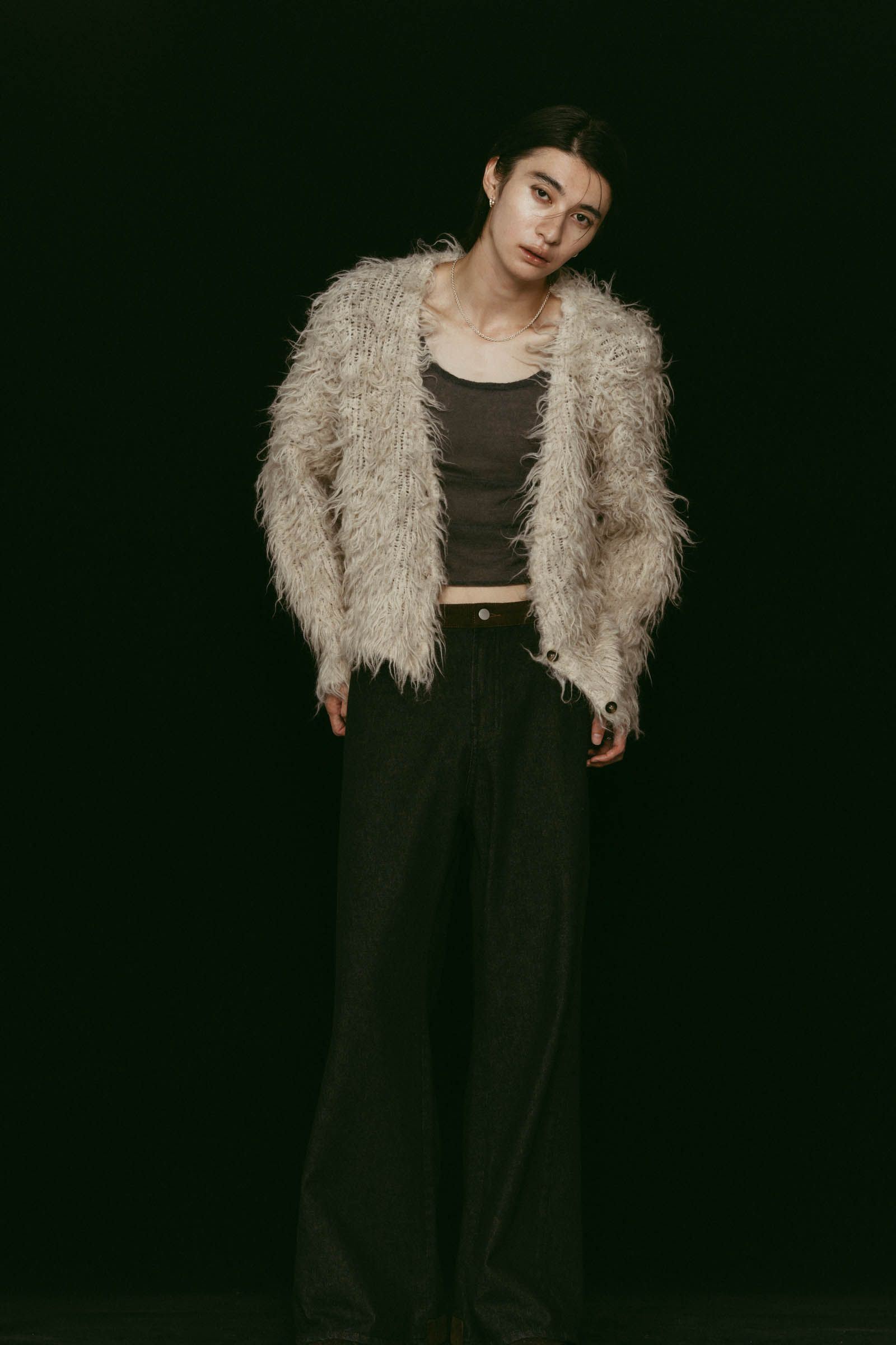 shaggy cardigan / シャギーカーディガン (ライトベージュ) / 25AW
