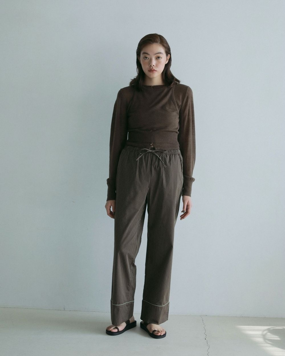 Stripe Pajamas Pants / ストライプ パジャマパンツ (ブラウン)