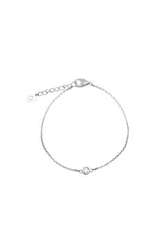 SINGLE MOISSANITE BRACELET / シングル モアサナイト ブレスレット K10/K18 (ホワイトゴールド)