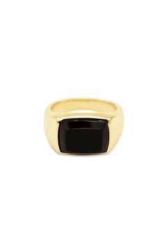 RECTANGLE BLACK ONYX RING / レクタングル ブラック オニキス リング STERLING SILVER 925 (ゴールドベルメイユ)