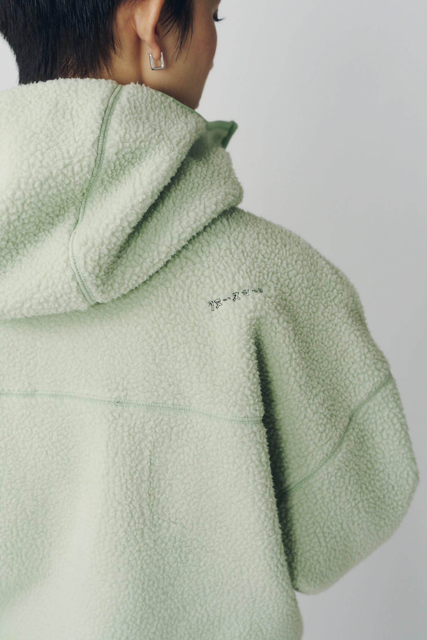 カーブジップ ボアフーディ (ミント) curved zip boa hoodie(unisex) (Mint) / 26AW