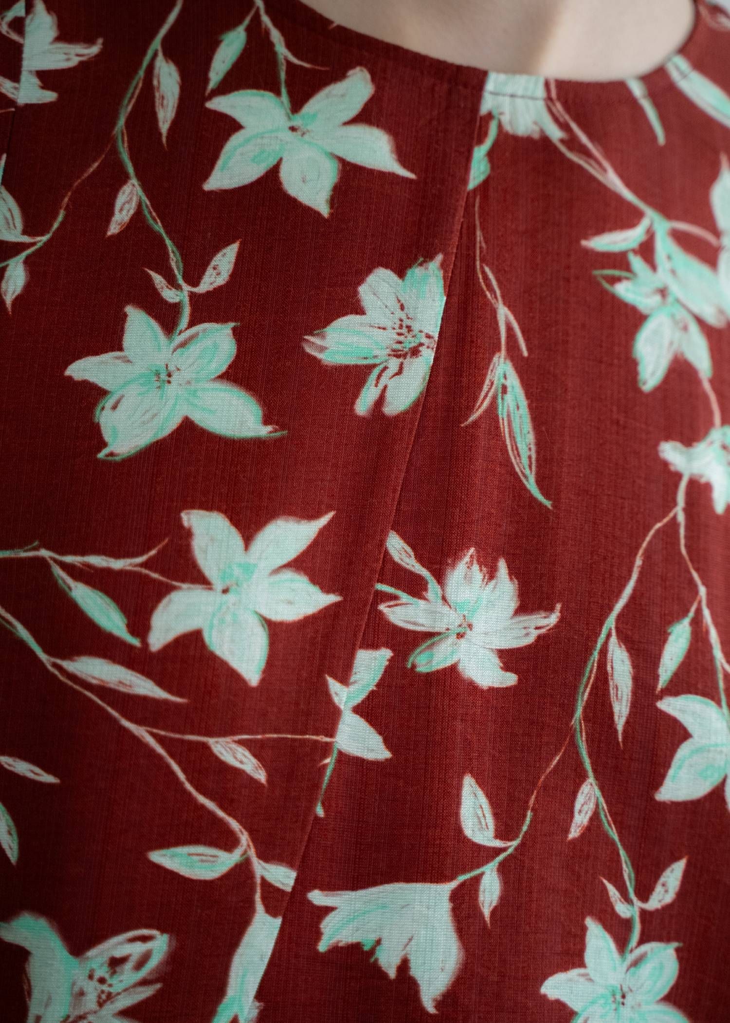 フラワーパッチワークワンピース (レッド) flower panel patchwork flare OP (Red) /  26SS