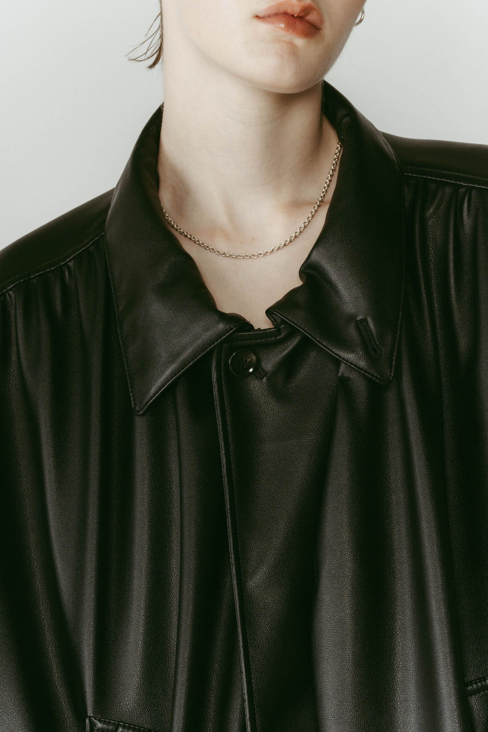 voluminous leather jacket(unisex) / ボリュームレザージャケットブルゾン (ブラック) / 25AW