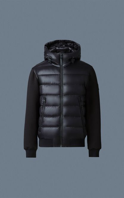 【25AW】FRANK-R / 異素材コンビダウンジャケット (ブラック) / メンズ