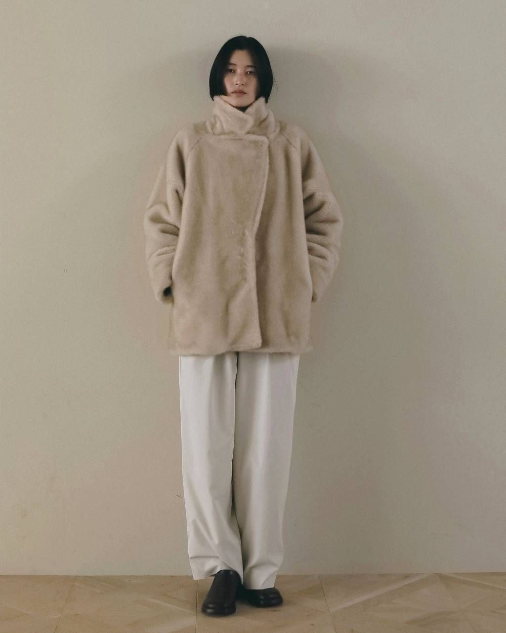 エコミンクファー ジャケット (アイボリー) Eco Minkfur Jacket (Ivory) / 26AW 【6月29日まで期間限定予約】