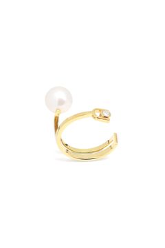 AKOYA PINCH RING / アコヤ ピンチ リング K10/K18 (イエローゴールド)