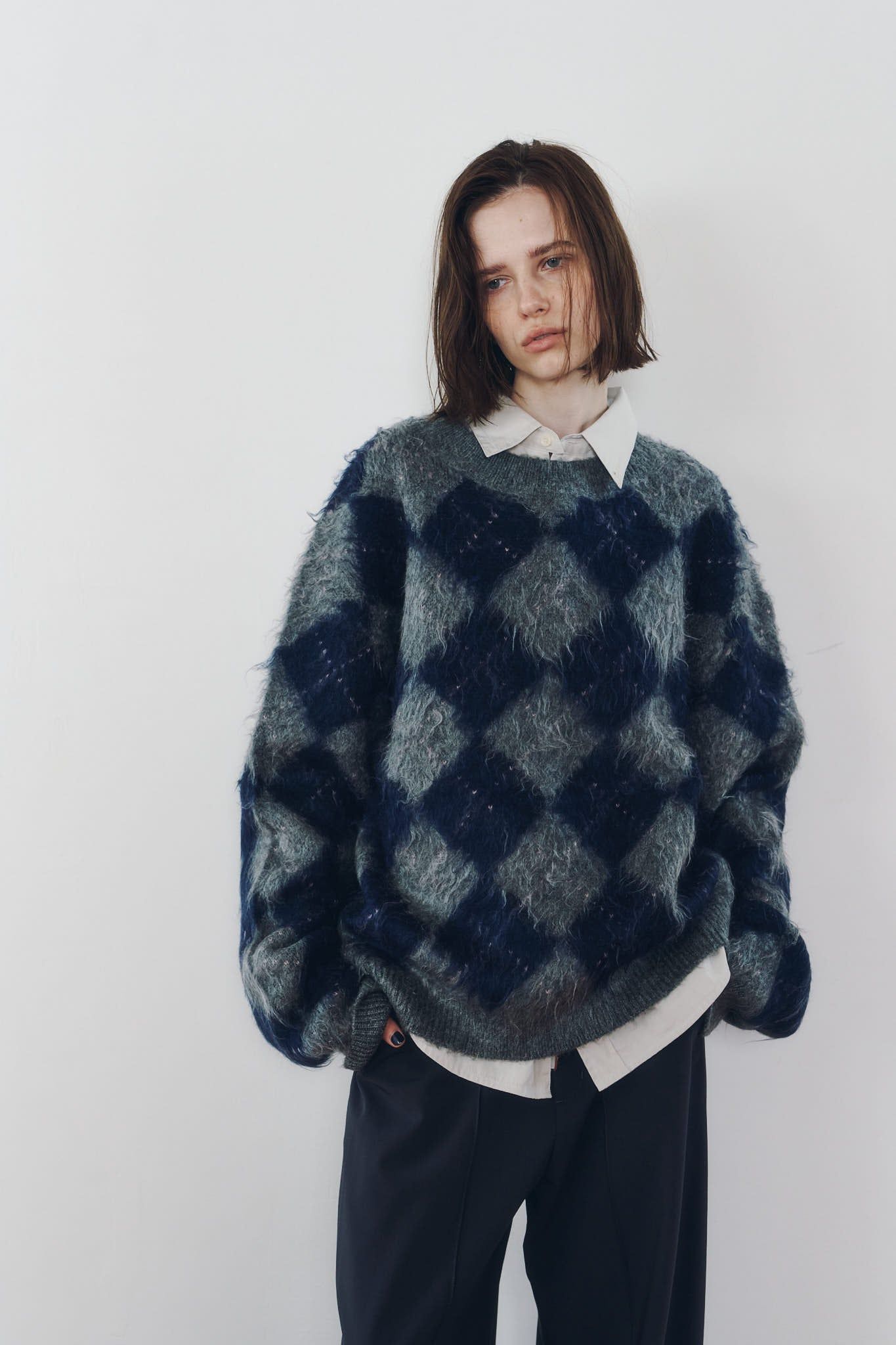 アーガイルニット (ネイビー) argyle knit(unisex) (Navy) / 26AW