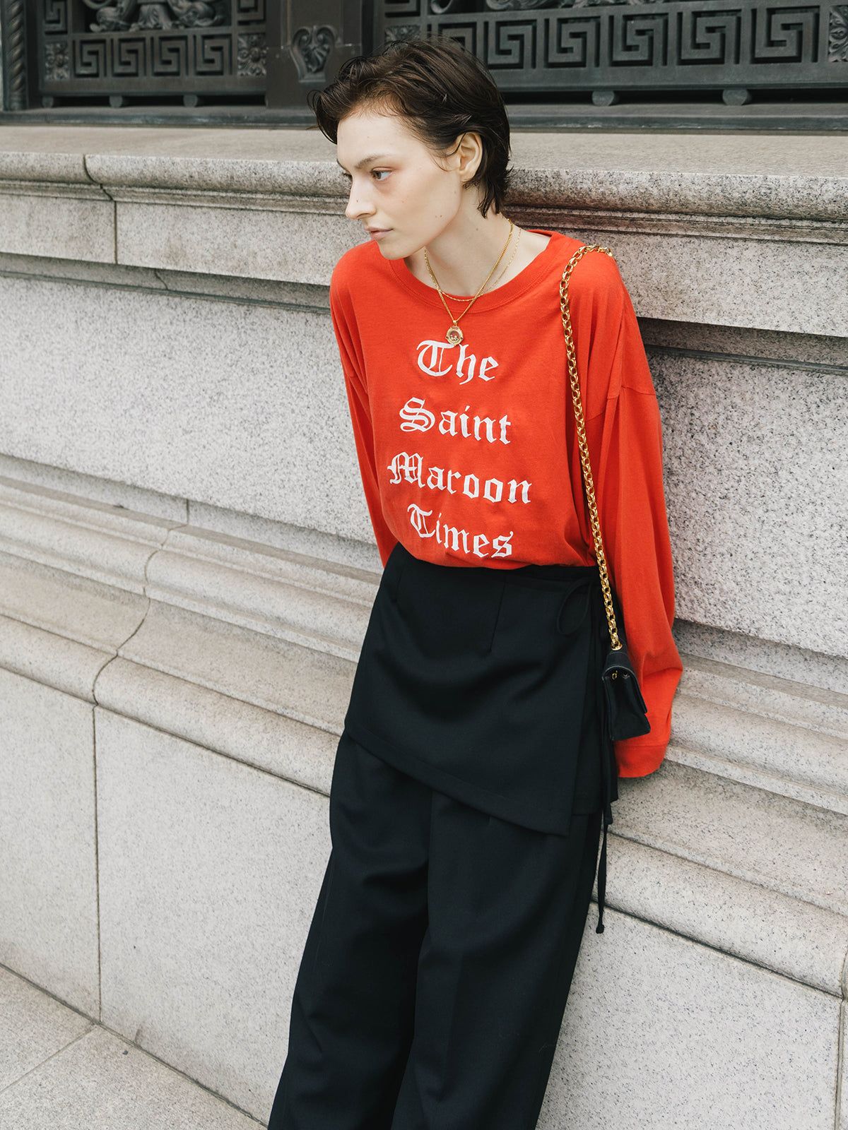 パーマネント ロングスリーブ Tシャツ (Sain Maroon Times) PARMANENT L/S TEE /  26AW