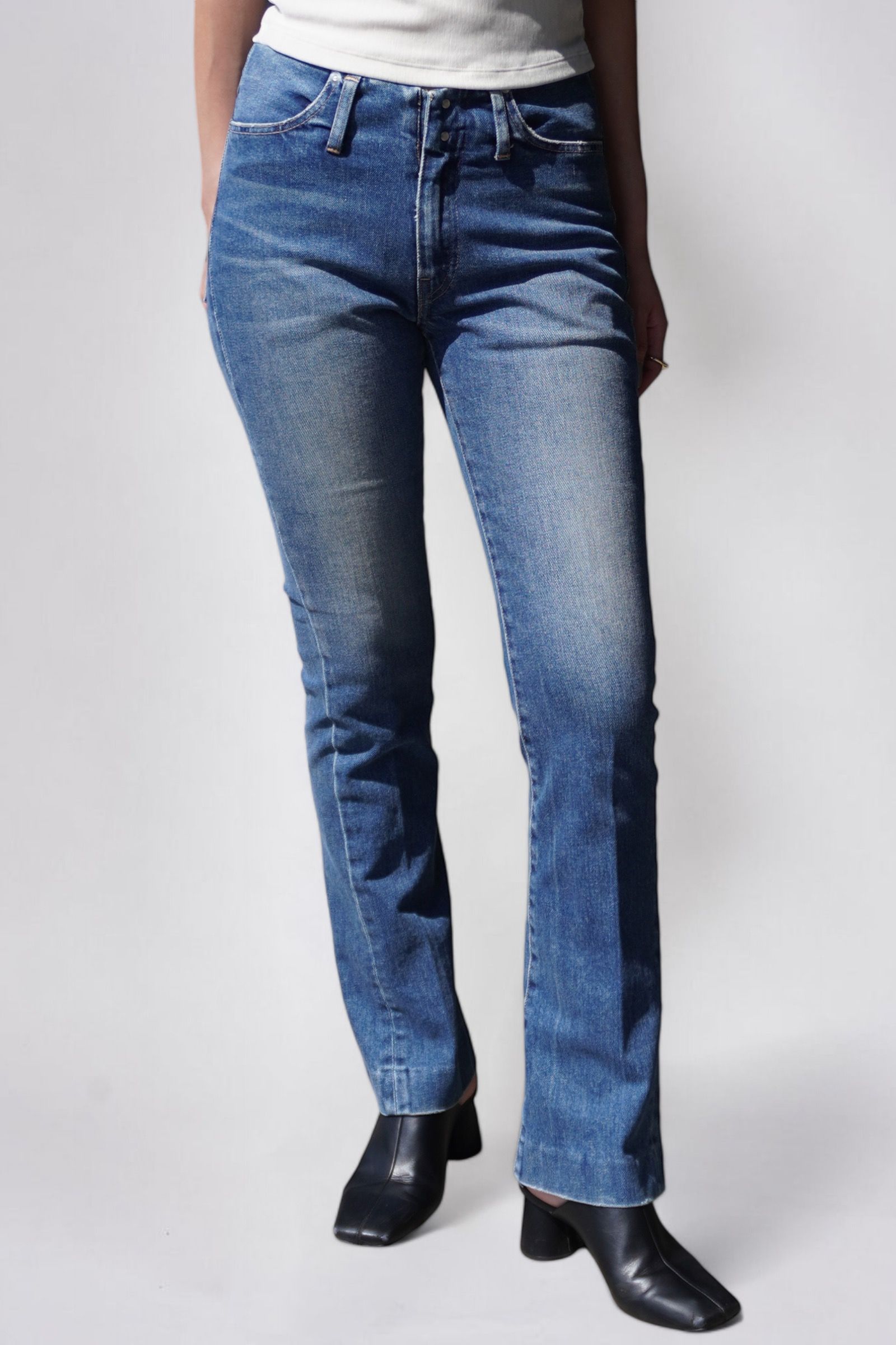 SLIM JEAN TROUSERS / スリムデニムトラウザー (ヴィンテージブルー) / レディース