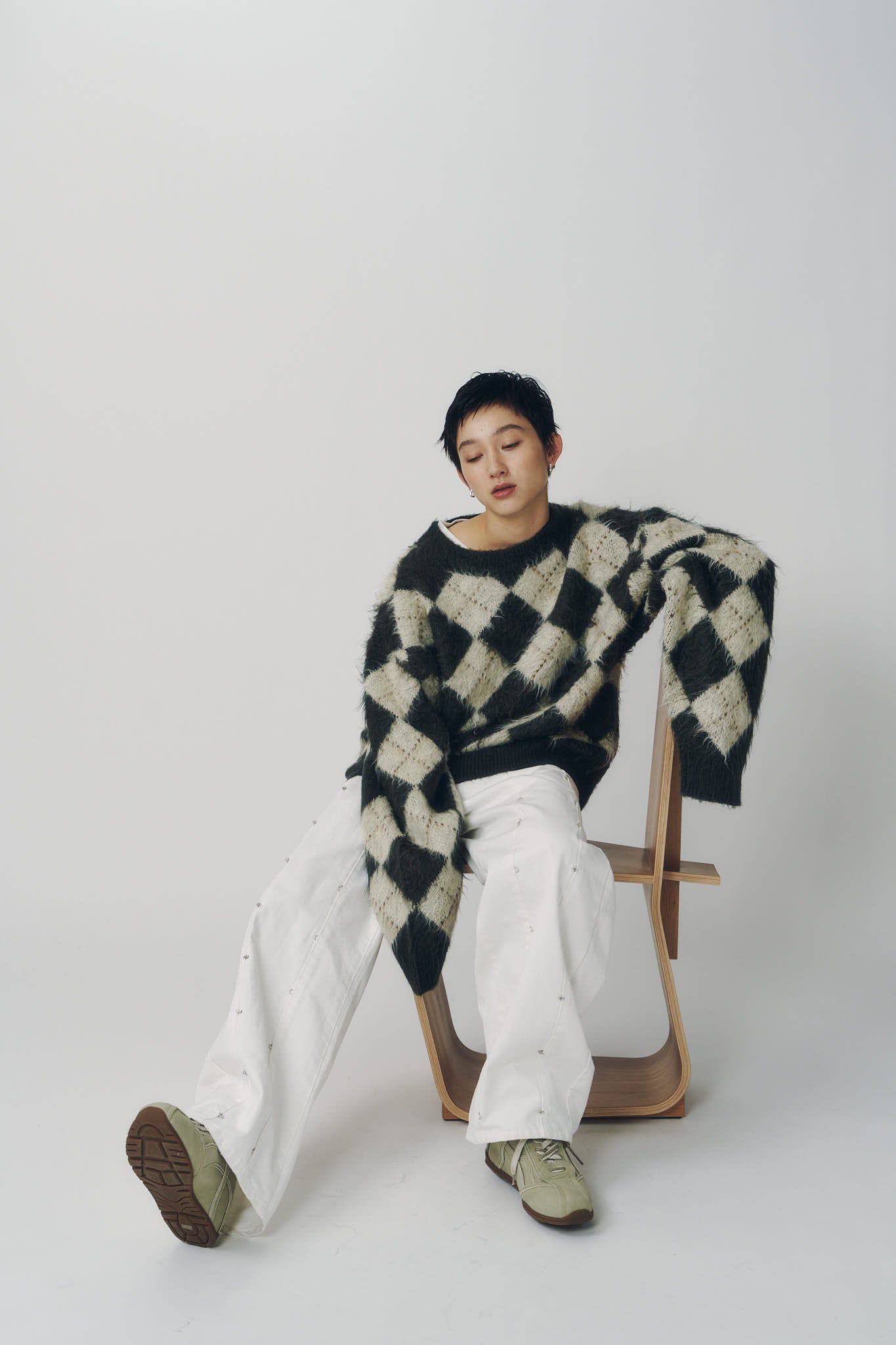 アーガイルニット (ブラウン) argyle knit(unisex) (Brown) / 26AW