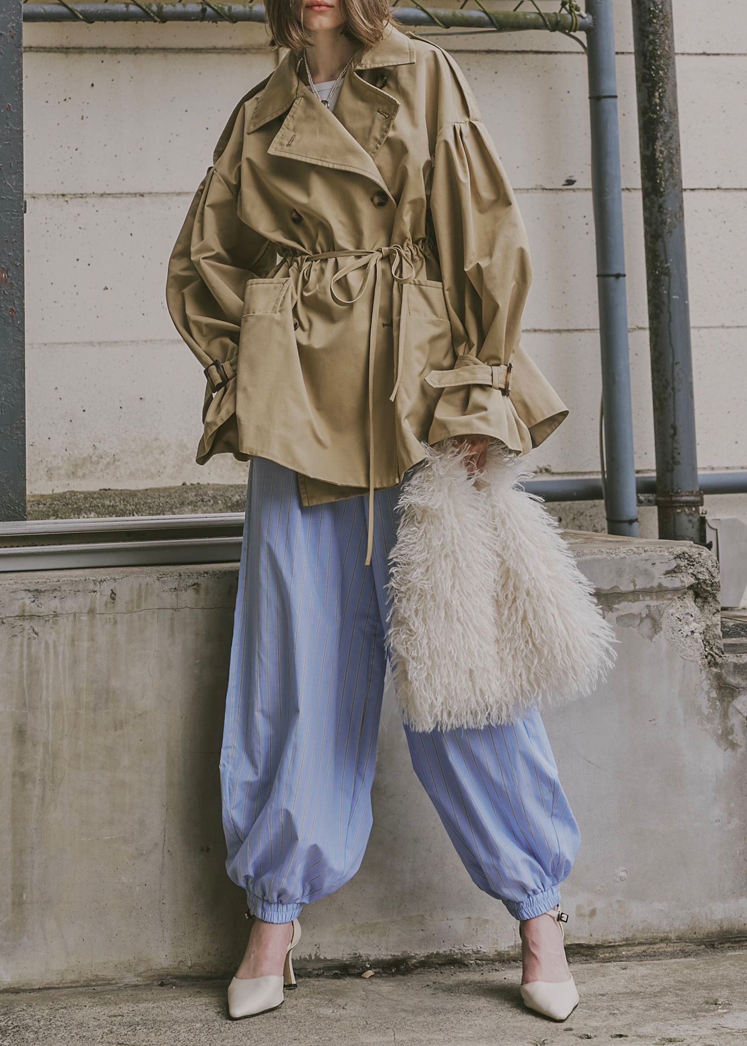 frizzy fur yeti bag / ファーバッグ (アイボリー) / 25AW