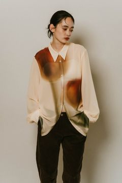 flower print sheer shirt / フラワープリントシアーシャツ (イエロー) / 25SS