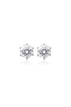 SMALL MOISSANITE STUD PIERCE / スモール モアサナイト スタッド ピアス K10/K18 0.1ct/0.3ct (ホワイトゴールド)