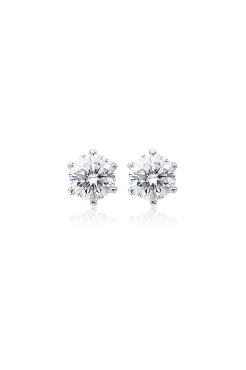 SMALL MOISSANITE STUD PIERCE / スモール モアサナイト スタッド ピアス K10/K18 0.1ct/0.3ct (ホワイトゴールド)