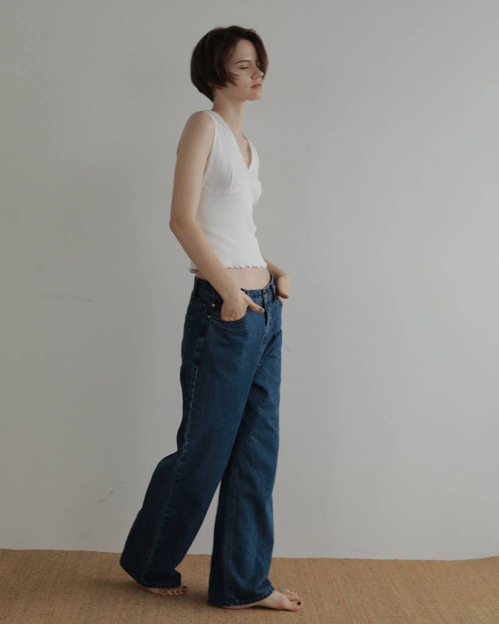 ヴィンテージ パターンメッシュ タンクトップ (ホワイト) Vintage Patternmesh Tanktop (White) / 27SS