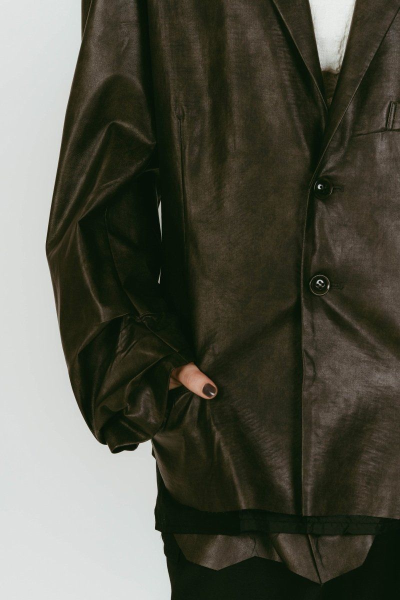 vintage tailored jacket (Leatherblack) / ヴィンテージ テーラードジャケット (レザーブラック) / 26SS