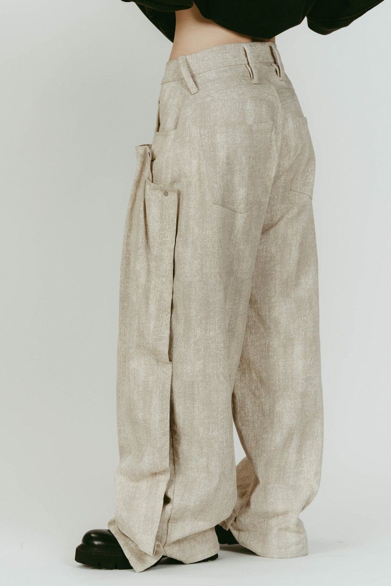 cling drape denim pants(unisex) (Greige) / ドレープデニムパンツ (グレージュ) / 26SS