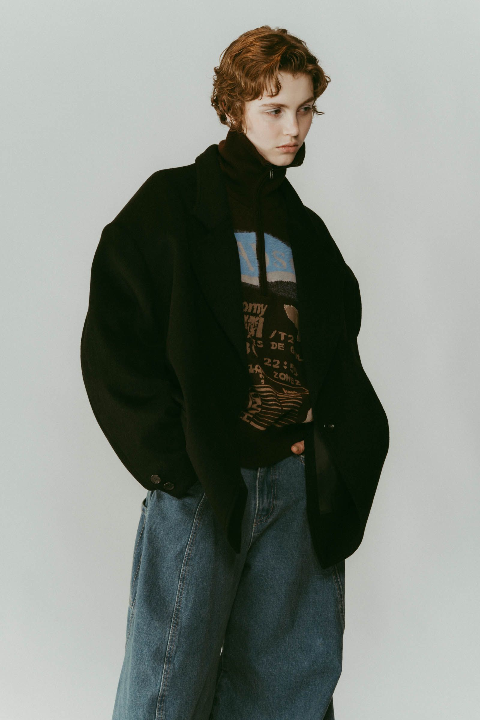 muffler overlay jacket(unisex) / マフラー オーバージャケット (ブラック) / 25AW