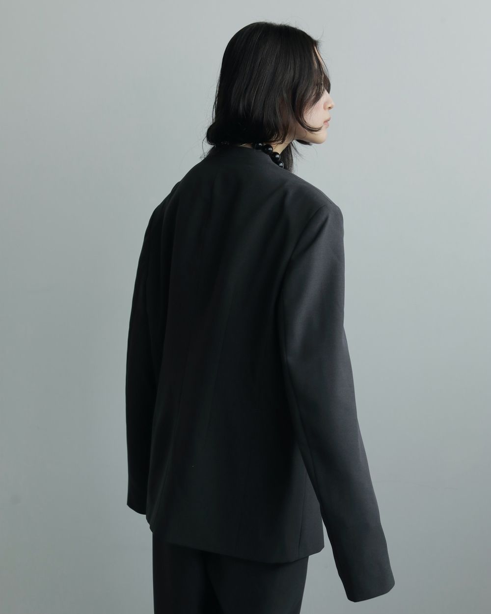 Collarless Over Jacket / カラーレスオーバージャケット (チャコールグレー)
