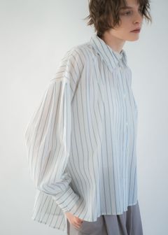 collar & cuffs triple layered over SH (Stripe) / トリプルレイヤード オーバーシャツ (ストライプ) / 26SS