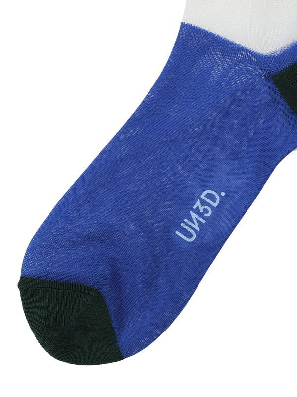 BACK LINE SHEER SOCKS / バックラインシアーソックス (ブルー)