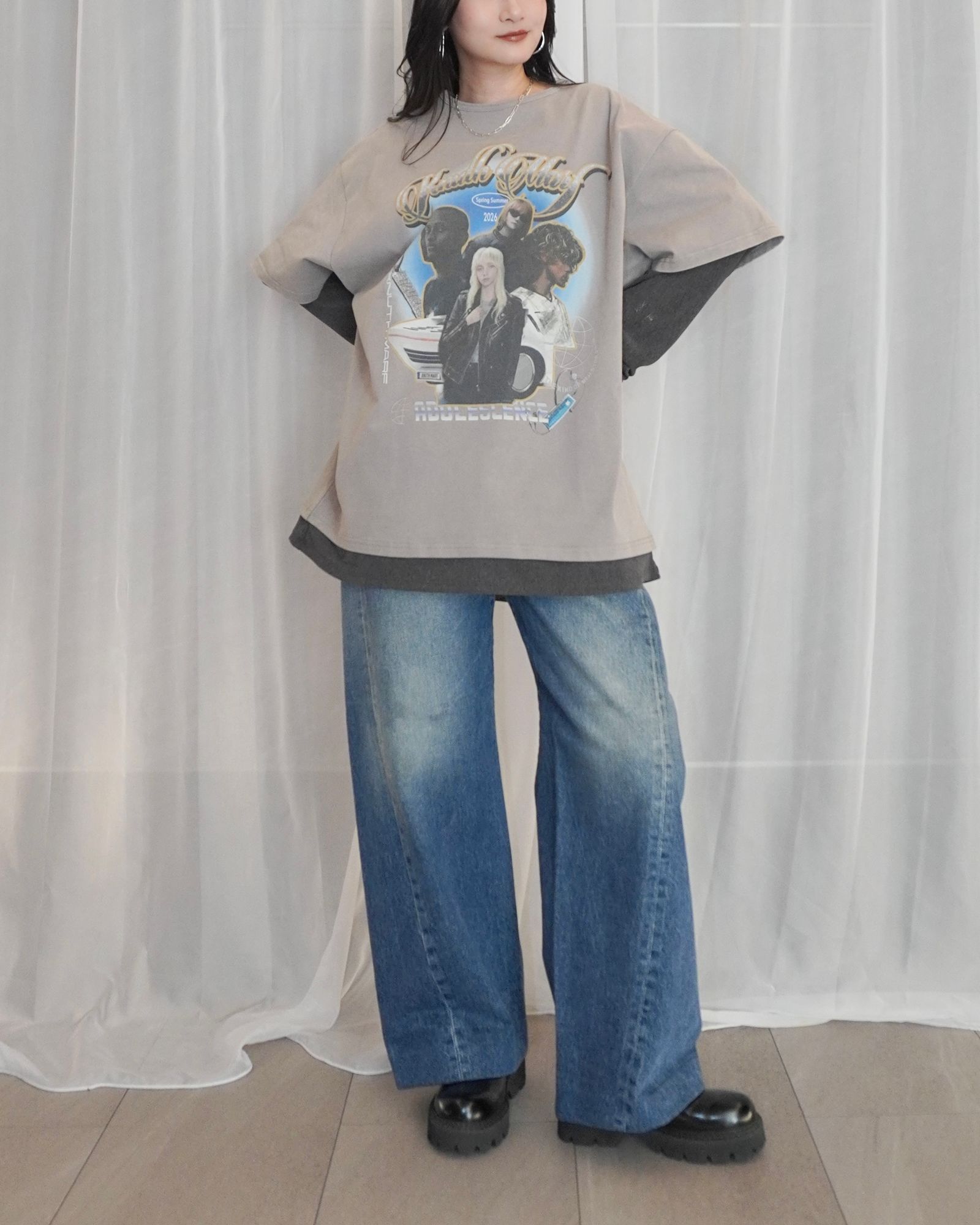 BOY JEAN TROUSERS (Vintage mid blue) / ボーイジーントラウザーデニム (ヴィンテージミディアムブルー) / レディース